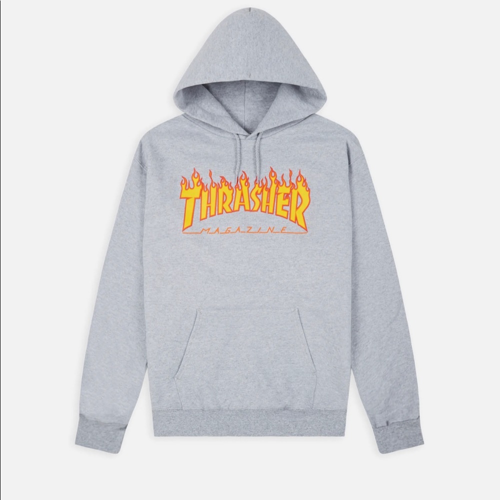 Grey Thrasher Logo Hoodie
